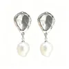 European and American irregular smooth surface, special-shaped imitation pearl ear studs, copper alloy, high-end, niche and light luxury earrings, cross-border accessories Item Picture